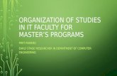 Organization of studies in IT faculty for master’s programs