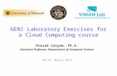 GENI Laboratory Exercises for a Cloud Computing course