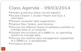 Class Agenda – 06/10/2014