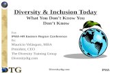 Diversity & Inclusion Today What You Don’t Know You  Don’t Know
