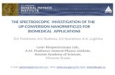 THE SPECTROSCOPIC  INVESTIGATION OF THE   UP-CONVERSION NANOPARTICLES FOR BIOMEDICAL  APPLICATIONS