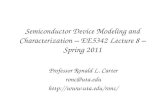 Semiconductor Device Modeling and Characterization – EE5342 Lecture 8 – Spring 2011