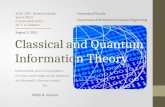 Classical a nd Quantum  Informatio n Theory