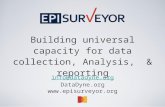 Building universal capacity for data collection, Analysis,  & reporting
