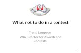 What not to do in a contest
