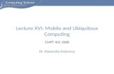 Lecture XVI: Mobile and Ubiquitous Computing