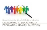 Developing & searching a population health question