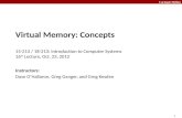 Virtual Memory: Concepts 15-213 / 18-213: Introduction to Computer Systems 16 th  Lecture, Oct.  23, 2012