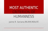 MOST AUTHENTIC  CRITERION OF HUMANNESS