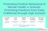 Promoting Positive Behavioral & Mental Health in Schools: Promising Practices from Early Childhood through High Schools