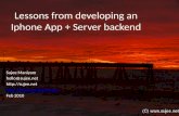 Lessons from developing an Iphone  App + Server backend