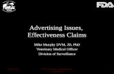 Advertising Issues,  Effectiveness Claims
