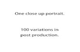 100 variations of a closeup portrait.