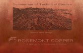 Rosemont Copper Summary of Technical Studies
