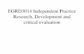EGRD3014 Independent Practice Research, Development and critical evaluation