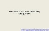 Business dinner meeting etiquette