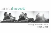 Anna Hovet Spring 2013 Press Kit