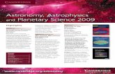 Astronomy, Astrophysics and Planetary Science 2009