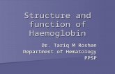 Structure and function of Haemoglobin