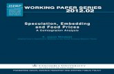 ISERP WORKING PAPER 2012.02: Speculation, Embedding and Food Prices: A Cointegration Analysis