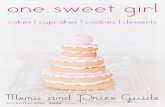 One Sweet Girl Menu and Price Guide