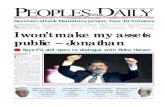 Peoples Daily Newspaper, Monday, June 25, 2012