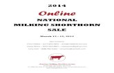 National Milking Shorthorn Online Sale 2014