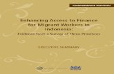 Enhancing access to finance for migrant workers in Indonesia