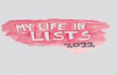 My life in lists 2011