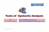 Tools of Syntactic Analysis, by Dr. Shadia Yousef Banjar