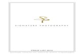 Signature Photography Price List for Web