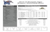 Memphis Women's Basketball Game Notes vs Wright State - Jan. 5, 2013