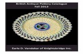 Catalogue of Antique British Pottery Fall 2013