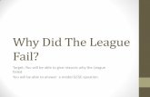 Why did the League fail?