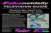 Echonetdaily TV Guide – April 4–April 10, 2012