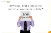 finding construction job in Italy