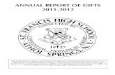 Annual Report of Gifts 2011-2012