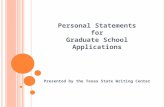 Personal Statements For Grad School