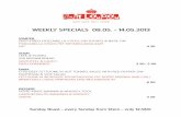 East London´s weekly specials 08.-14.05.2013