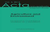 Agriculture and Environment Vol. 4, 2012