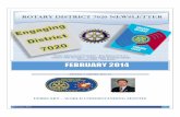 Rotary District 7020 Newsletter for February 2014
