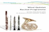 March - Wind Quintet recital programme