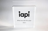 What iapi did in 2013