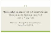 Meaningful Engagement in Social Change:Choosing and Getting Involved with a Nonprofit