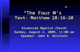 "The Four M's of the Great Commission"