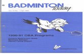 Ontario Badminton Today - 1990 - V13 I1
