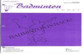 Ontario Badminton Today - 1996 - V19 I1