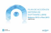 Presentación executiva do plan de Acción en Materia de Software Libre Balance 2012 e Plan 2013