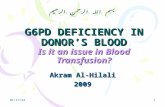 G6pd deficiency in donor blood