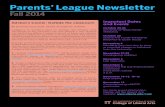 Parents' League Newsletter Fall 2014